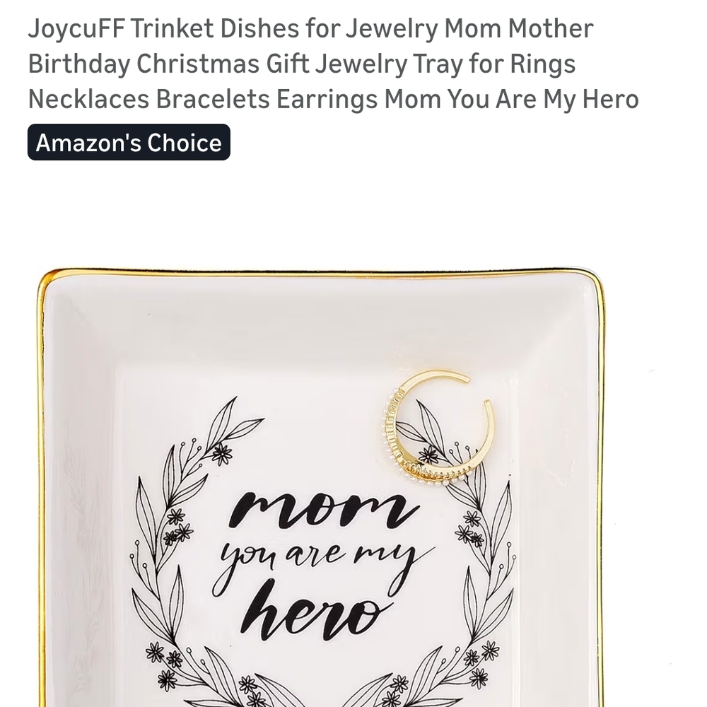 Chic Gold-Trimmed White Jewelry Tray - Picture 5 of 10